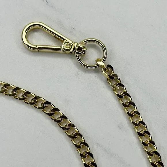 Gold Tone Flat Chain Link Purse Handbag Replacement Strap 46" ✨ - Picture 2 of 12